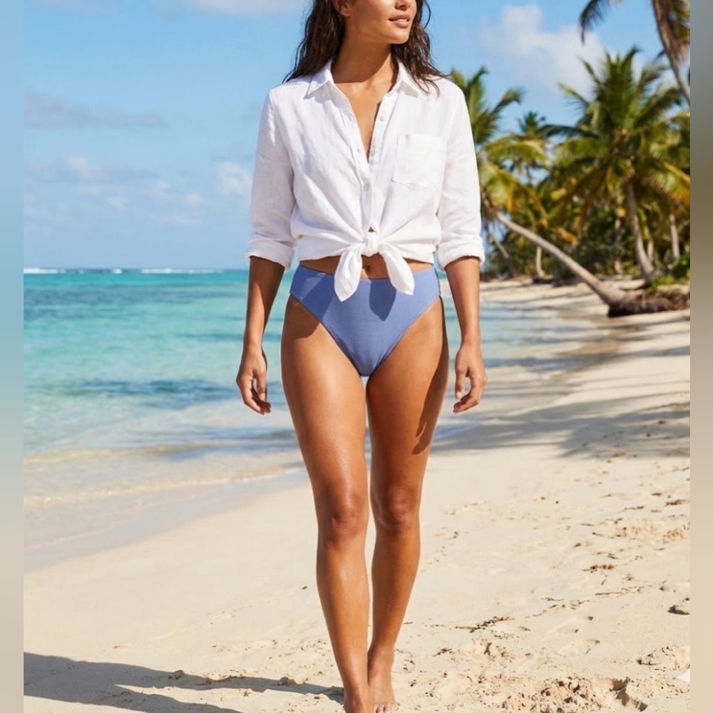 NWT J Crew ribbed high rise cheeky bikini bottom